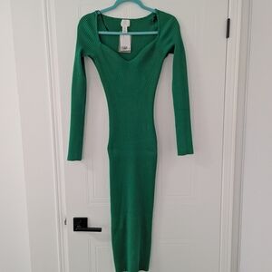 H&M Green Long Sleeve Dress (M)